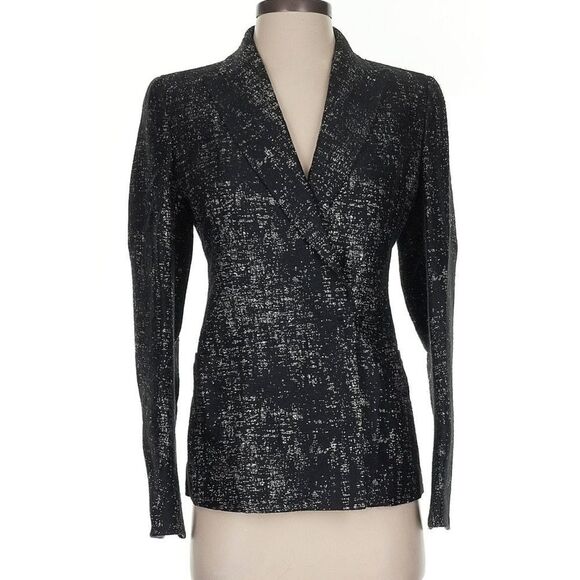Akris Womens Black Gold Silver Blazer Jacket Size - Picture 5 of 7